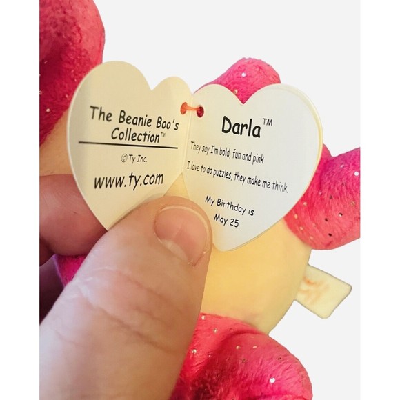 TY BEANIE BOOS DARLA THE PINK DRAGON WITH TAGS  2016 - Picture 2 of 3
